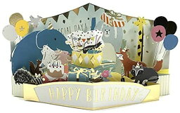 バースデーポップアップカード アニマル YS-8 グリーティングライフ 【グリーティングカード 封筒付き メッセージカード 立てて飾れる 立体 誕生日祝い おめでとう 子ども 動物 可愛い】