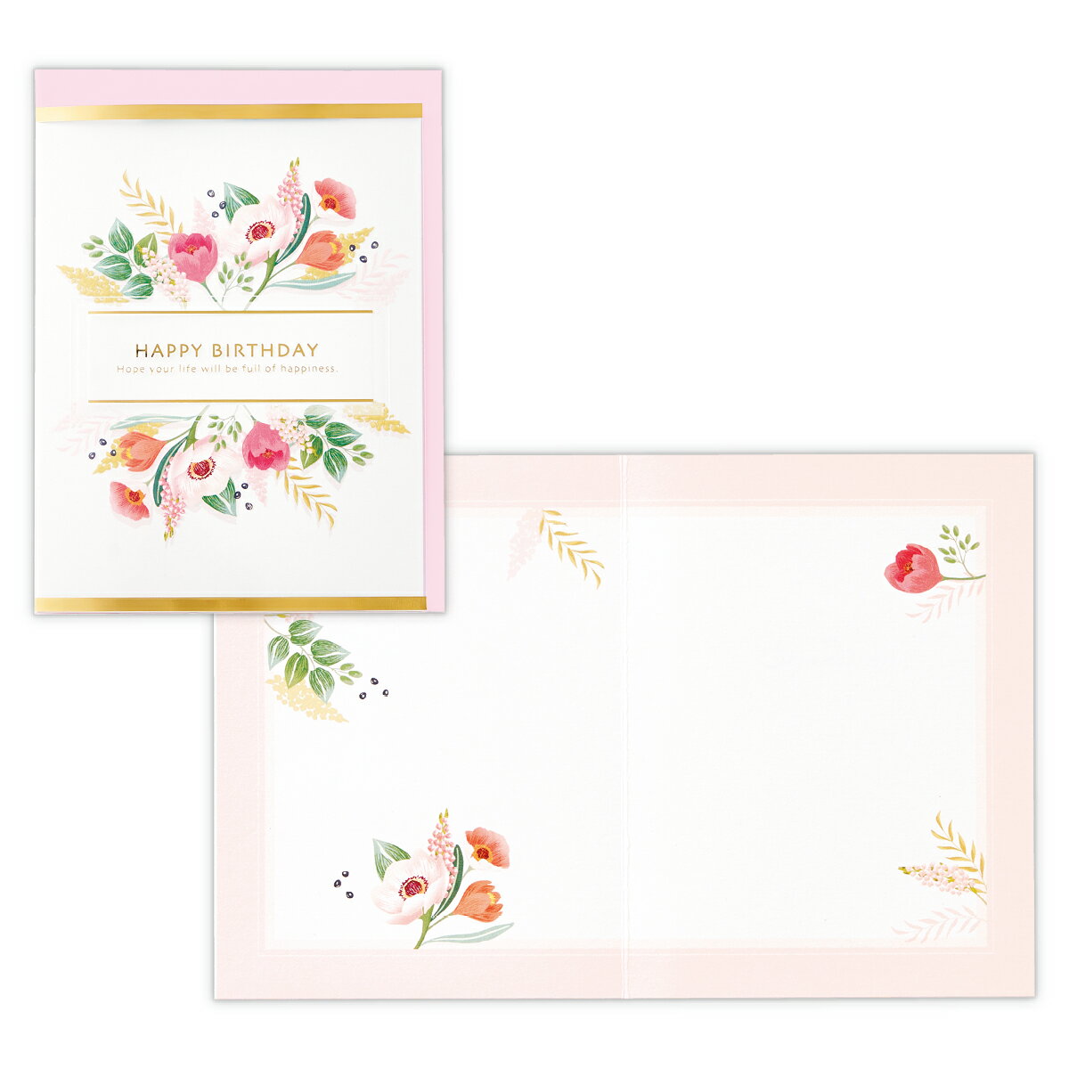 バースデーカード APET ボタニカル・ピンク 833473 日本ホールマーク グリーティングカード 誕生日 お祝い 手紙