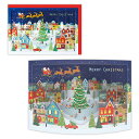 クリスマスカード 立体カーブ箔クリスマスタウン 836290 日本ホールマーク グリーティングカード 季節 手紙 大人 立てて飾れる インテリア 簡易ツリー