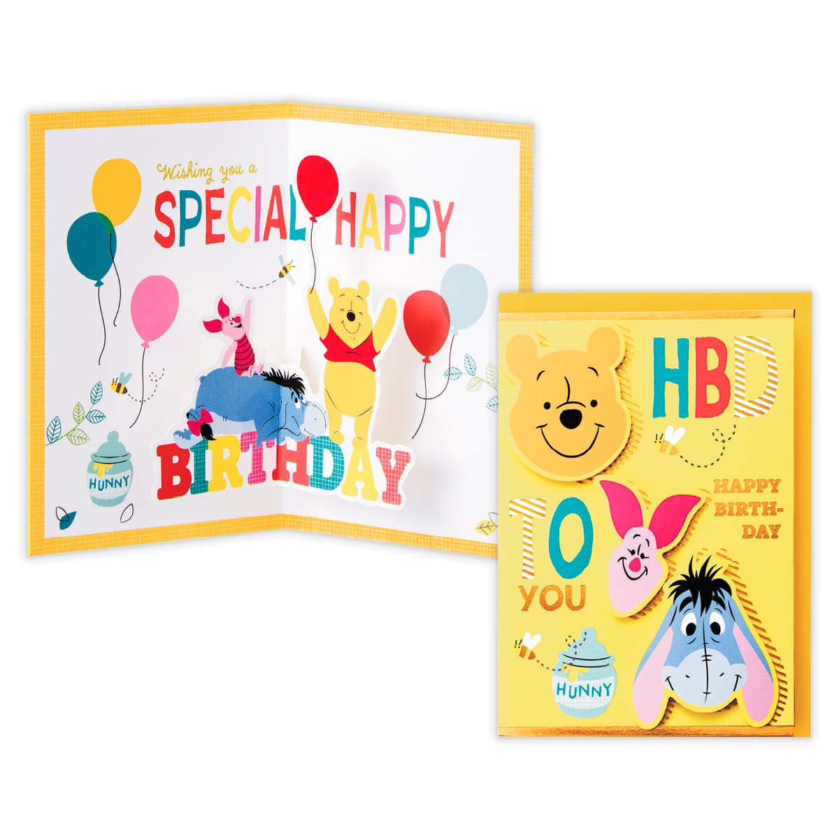 バースデーカード 立体 ディズニー くまのプーさん/フェイス 845988 日本ホールマーク グリーティングカード かわいい 大人 子供 キャラクター 誕生日 ...