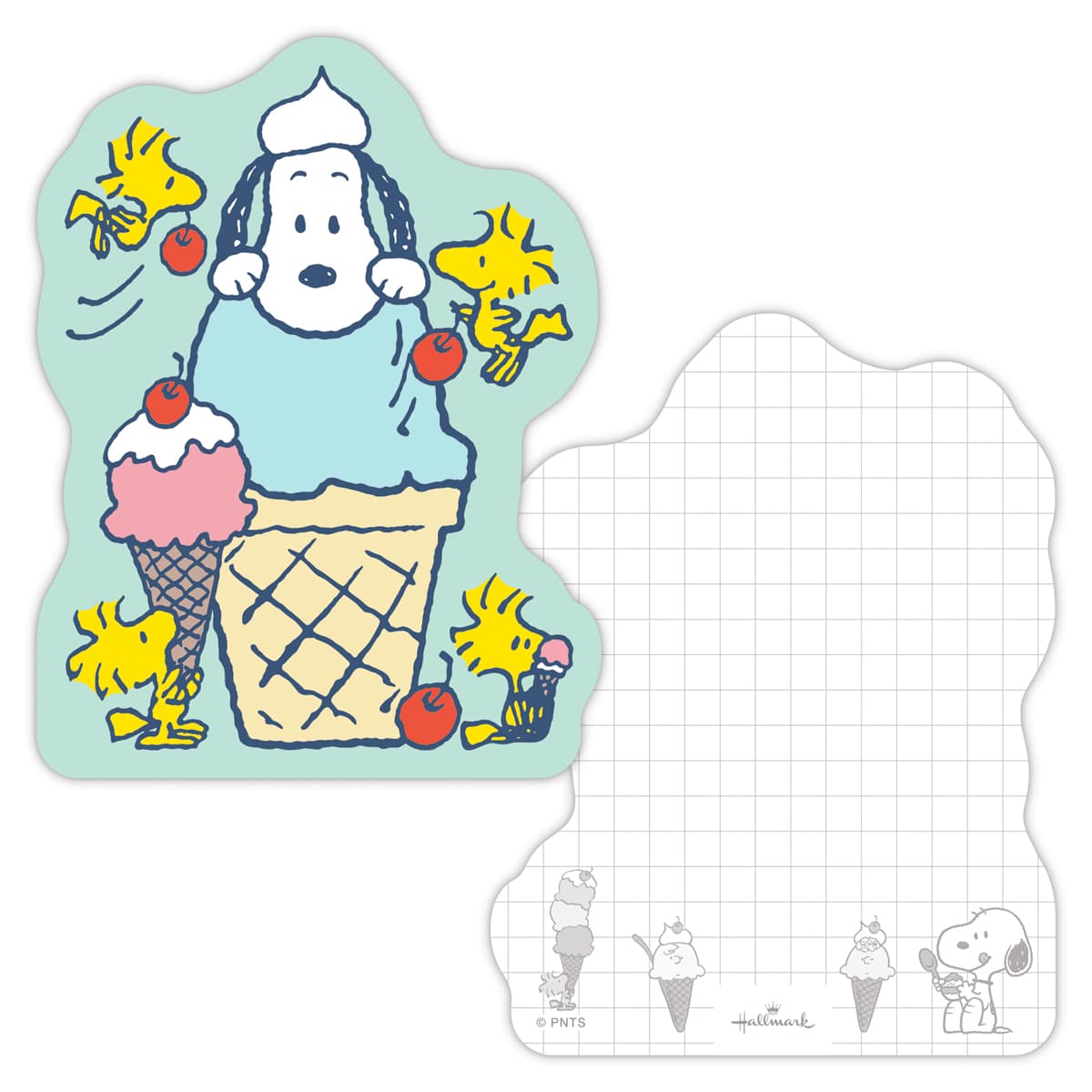 スヌーピー ダイカットメモ グリーン アイス SNHJ 843724 日本ホールマーク キャラクターグッズ 大人 子供 かわいい 文具 メモ帳 伝言 メッセージ...