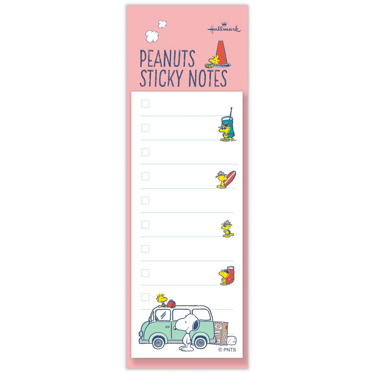 スヌーピー 付箋 ピンク 車 SNHJ 843748 日本ホールマーク キャラクターグッズ 大人 子供 かわいい 文具 ふせん 伝言 メッセージ TODO 便利