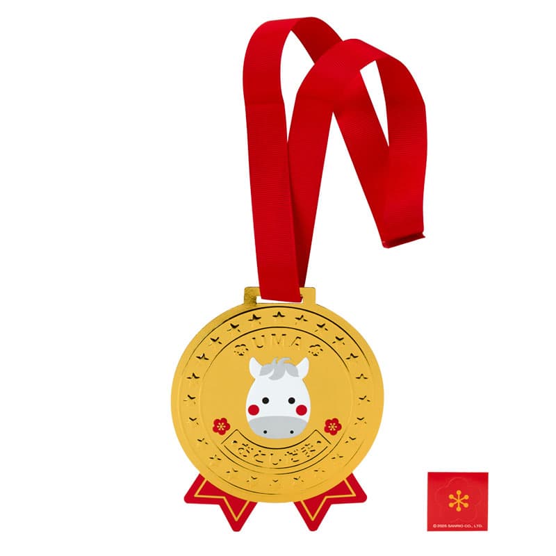 年賀ぽち袋 うま メダル(1枚入り) 092461 サンリオ sanrio ポチ袋 封筒 お正月 午 ウマ年 馬 干支 三つ折り ダイカット