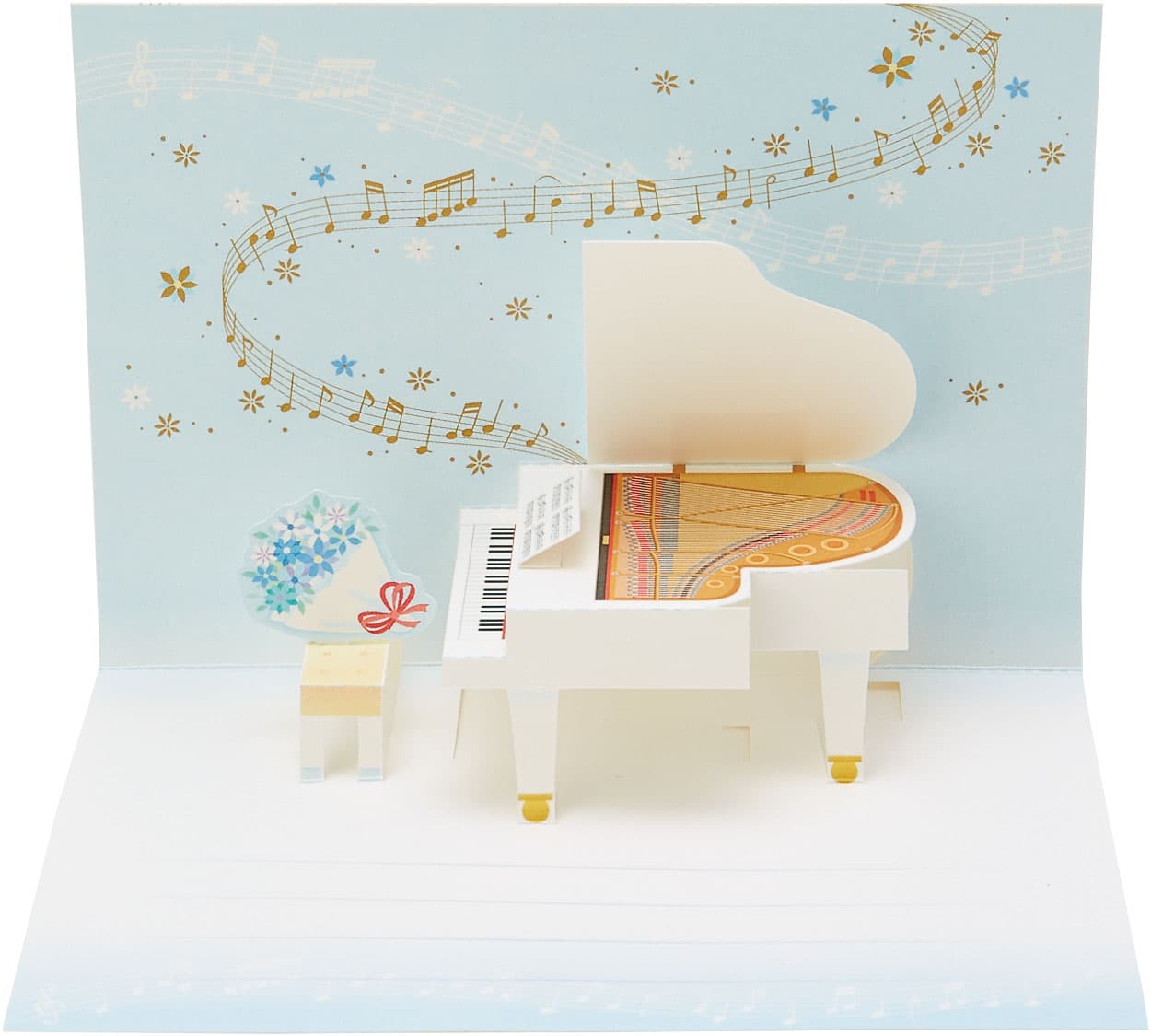 多目的カード ピアノと音符 MU19-0 884154 サンリオ sanrio グリーティングカード 立体 二つ折り ポップアップ 飛び出す