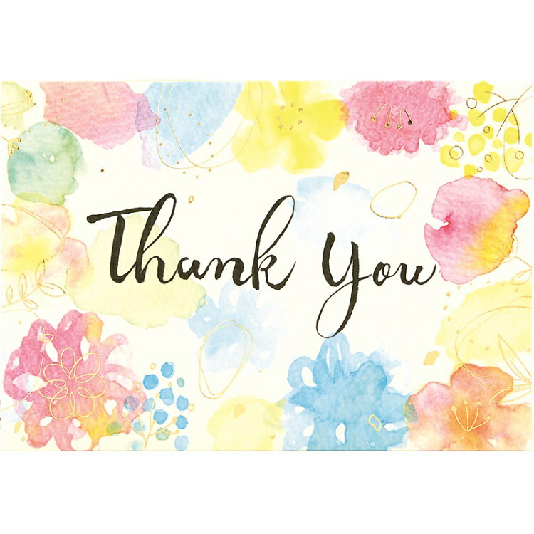 サンキューカード ポップアップ 水彩の花畑 TY112-2 831794 サンリオ グリーティングカード sanrio お祝い