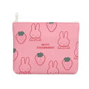 ミッフィー ストロベリー フラットポーチ ピンク BB23-5 スクエア DickBruna miffy キャラクターグッズ 文具