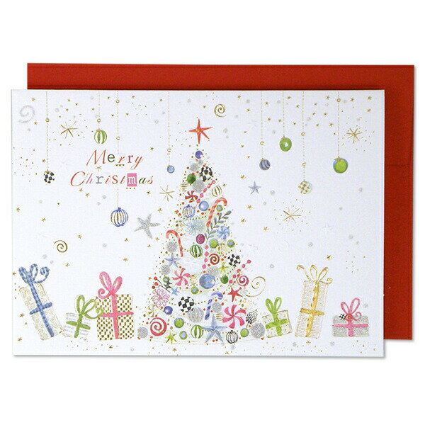 クリスマスカード ターノゥスキー 赤 GX4134 イーズプロダクツ EASE グリーティングカード シンプル おしゃれ きれい きらきら 輸入 ツリー 大人 ...