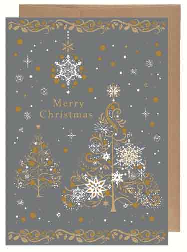 クリスマスカード ベーシック 銀 GX4411 イーズプロダクツ EASE グリーティングカード 季節 手紙 挨拶