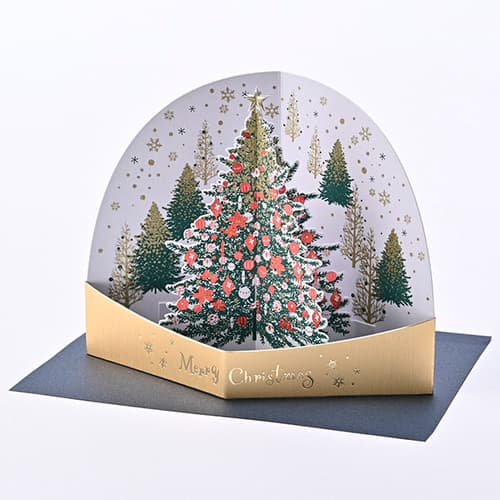 クリスマスカード レーザーカット 立体 GX4513 イーズプロダクツ EASE グリーティングカード 大人 シンプル 季節 手紙 挨拶 ツリー