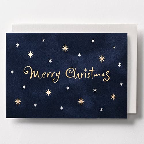 クリスマスカード ベーシック 紺 GX4518 イーズプロダクツ EASE グリーティングカード 大人 シンプル 二つ折り 季節 手紙 挨拶 ベルベット