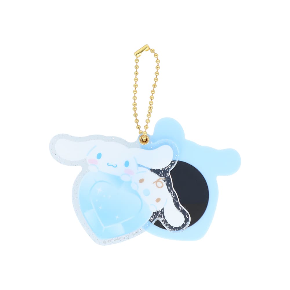 ミラー付アクキー はあとぎゅっ シナモン&みるく S8349606 サンスター文具 キャラクターグッズ サンリオ シナモロール かわいい 大人 学生 推し活 鏡 身だしなみ スライド アクリルキーホルダー マスコット