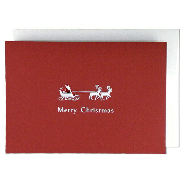 クリスマスカード ベーシック クリスマスカード GX4025 イーズプロダクツ EASE グリーティングカード シンプル きれい サンタクロース トナカイ