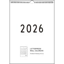 2026年度カレンダー 壁掛け Noritake C-1667-NT グリーティングライフ 令和8年 日曜始まり 大人 シンプル おしゃれ