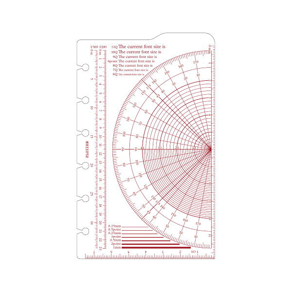 PLOTTER プロッター PLT0009-M スケール下敷 6穴 ミニサイズ 77716439 KNOX ノック...