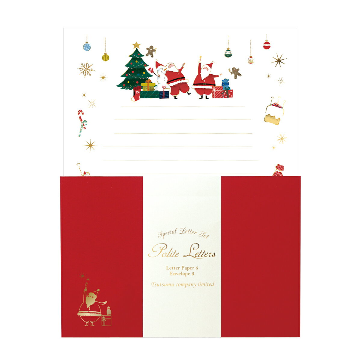 クリスマスレターセット チアーズサンタ CL017 包む サンタ こども 大人 かわいい