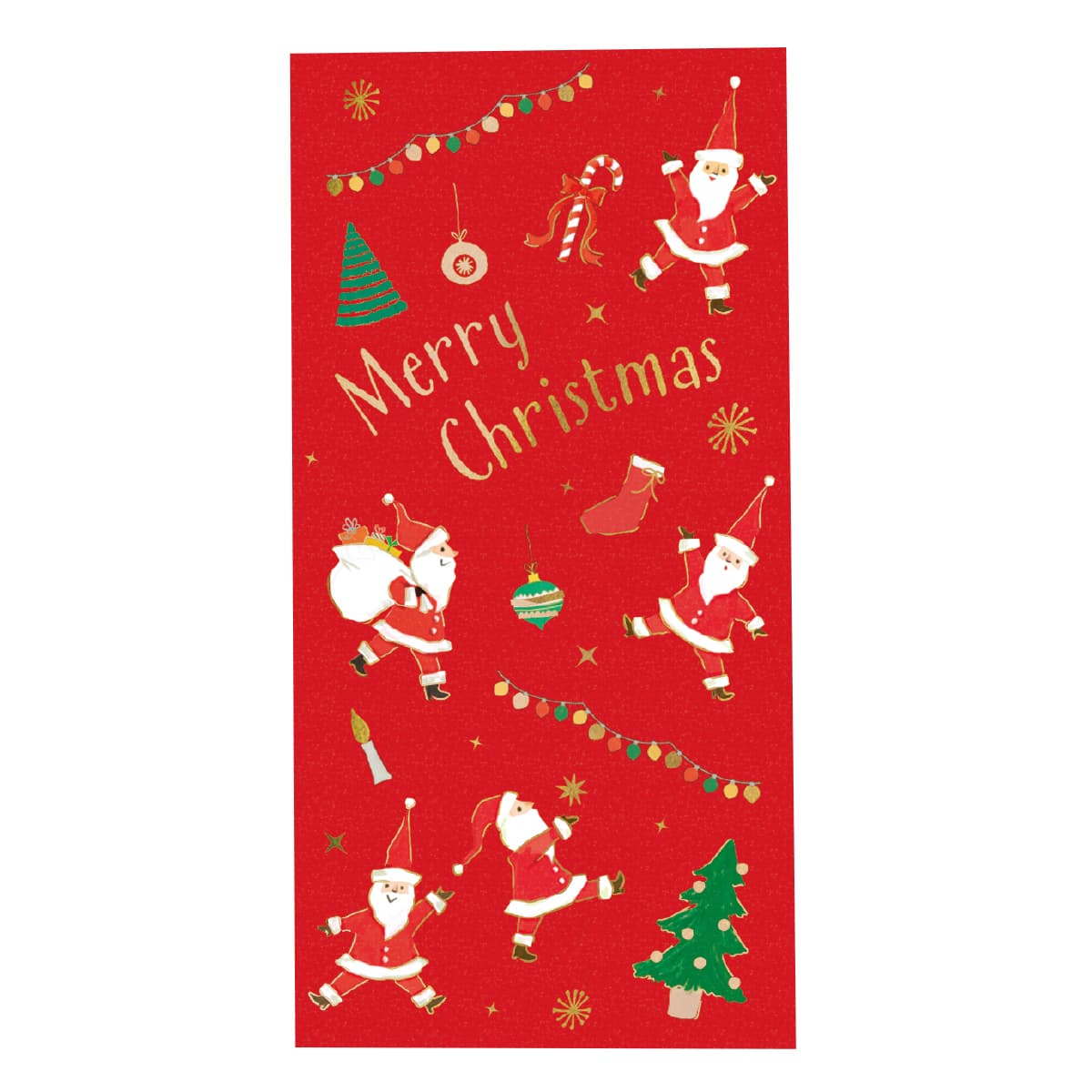 クリスマスポチ袋L サンタフェスティバル(3枚入り) CP016 包む ぽち袋 金封 サンタクロース X'mas 封筒 季節 紙幣 お小遣い プレゼント ギフト