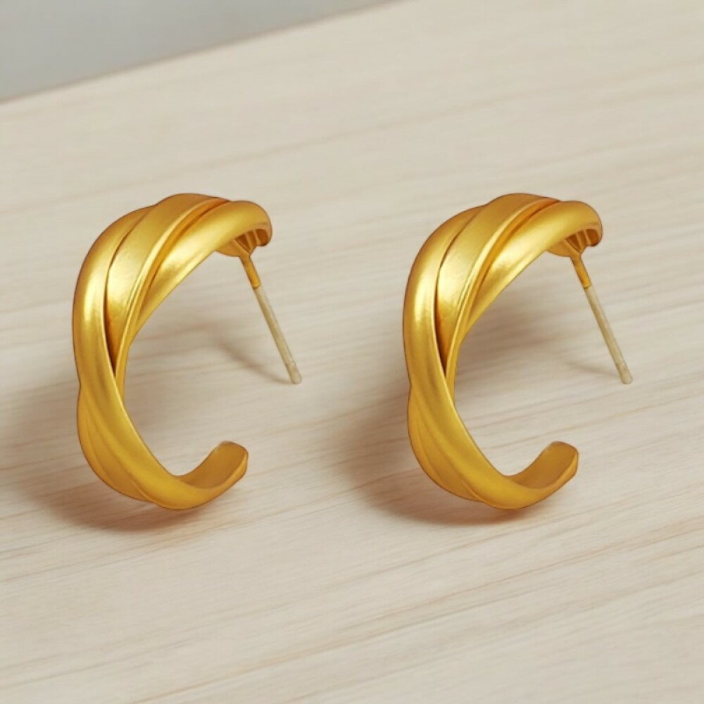 Rakuten - 3000031 ゴールドツイストフープピアス ゴールドピアス ツイストデザイン フープピアス エレガントアクセサリー 洗練されたデザイン 軽量ピアス 高品質素材 日常使いアクセサリー 特別なシーン シンプルデザイン
