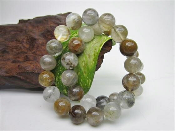 ※大特価※【ブレスレット】天然アゲートインクォーツΦ12±0.2mm【鑑定済み】