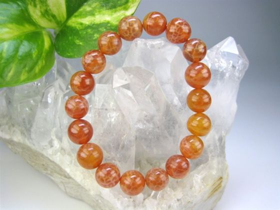 【ブレスレット】ファイヤーアゲートΦ9.8±0.5mm【一点物】