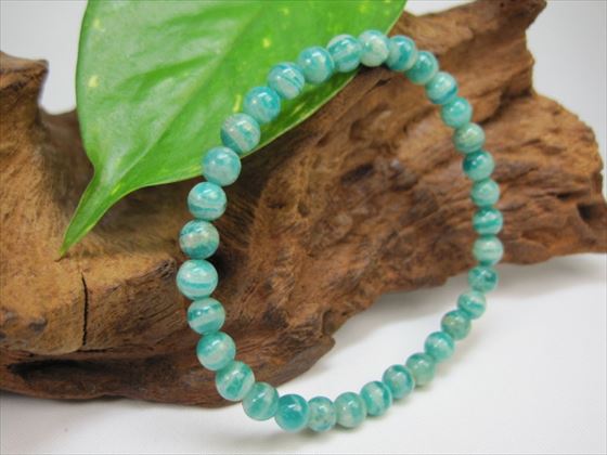 【均一ブレスレット】アマゾナイトロシア産Φ5-5.8mm