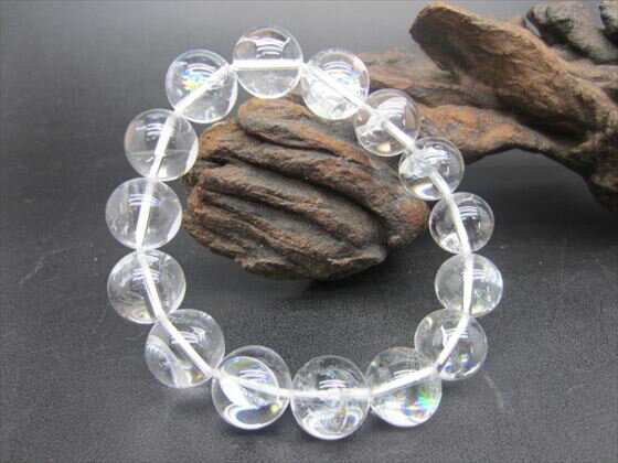 【ブレスレット】ヒマラヤレインボー水晶(アイリスクォーツ) 品質AAAΦ14±0.2mm【鑑別書付き】【一点物】