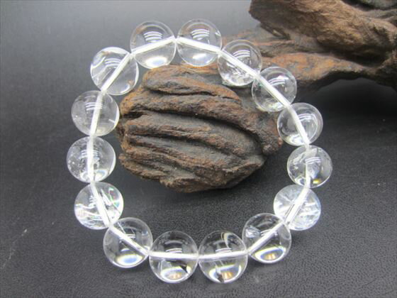 【ブレスレット】ヒマラヤレインボー水晶(アイリスクォーツ) 品質AAAΦ14±0.2mm【鑑別書付き】【一点物】