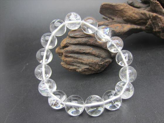 【ブレスレット】ヒマラヤレインボー水晶(アイリスクォーツ) 品質AAAΦ14±0.2mm【鑑別書付き】【一点物】