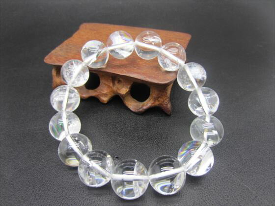 【ブレスレット】ヒマラヤレインボー水晶(アイリスクォーツ) 品質AAAΦ14.2±0.2mm【鑑別書付き】【一点物】