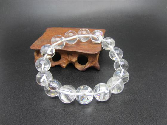 【ブレスレット】ヒマラヤレインボー水晶(アイリスクォーツ) 品質AAAΦ14.2±0.2mm【鑑別書付き】【一点物】