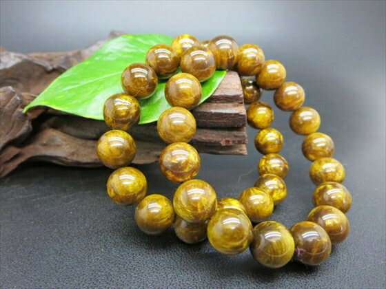 【均一ブレスレット】合成樹脂琥珀(ゴールドアンバー)Φ12±0.2mm