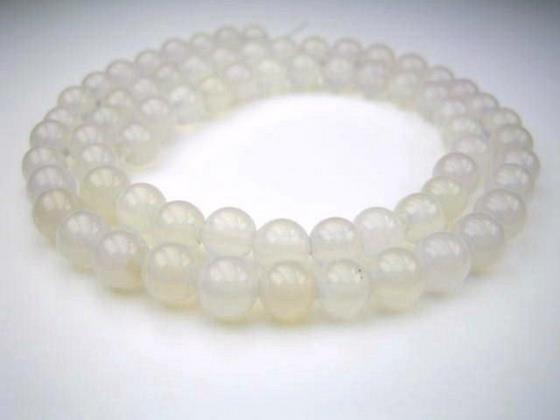 【連売り商品】ホワイトアゲート(白メノウ)品質AAAΦ6.2±0.3mm