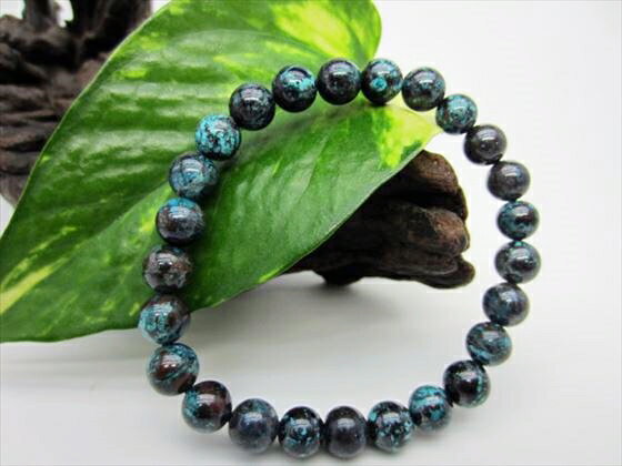 【ブレスレット】クリソコラ品質AAAΦ7.7±0.2mm【一点物】