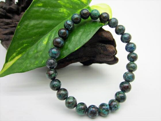 【ブレスレット】クリソコラ品質AAAΦ7.2±0.2mm【一点物】