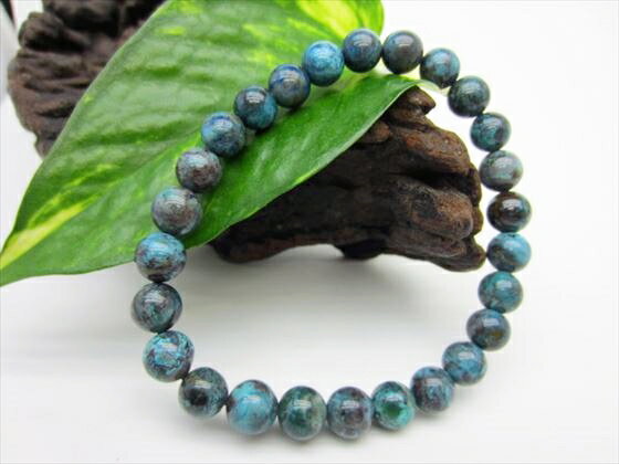 【ブレスレット】クリソコラ品質AAAΦ7.6±0.3mm【一点物】