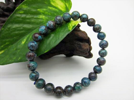 【ブレスレット】クリソコラ品質AAAΦ7.6±0.3mm【一点物】