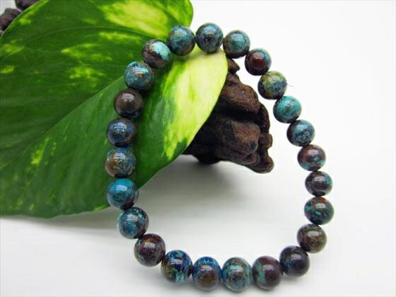 【ブレスレット】クリソコラ品質AAAΦ7.5±0.3mm【一点物】