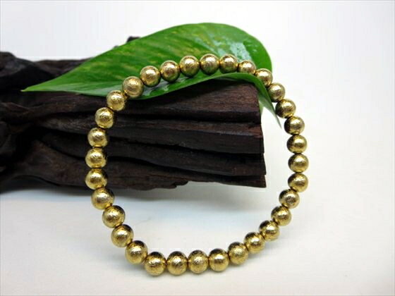 【ブレスレット】ゴールドギベオン(鉄隕石)品質AAAΦ6±0.2mm27.48g【鑑別書付き】