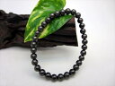 【ブレスレット】ブラックギベオン(鉄隕石)品質AAAΦ6±0.2mm【鑑別書付き】
