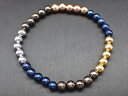 【ブレスレット】ミックスカラーギベオン(鉄隕石)品質AAAΦ6±0.2mm30.25g【鑑別書付き】
