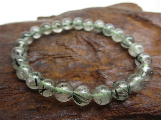 【ブレスレット】グリーンルチルクォーツ品質AAΦ7.2±0.2mm【一点物】