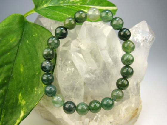 ※訳あり※【均一ブレスレット】モスアゲートΦ8.5±0.3mm