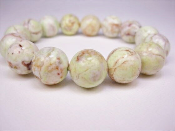 【ブレスレット】ニッケルマグネサイトクォーツ（ガスペイト)Φ14±0.2mm【一点物】