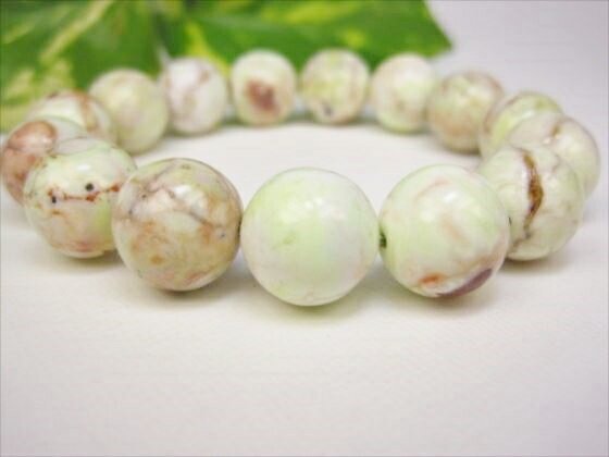 【ブレスレット】ニッケルマグネサイトクォーツ（ガスペイト)Φ14±0.2mm【一点物】