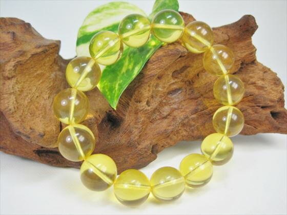 【均一ブレスレット】合成樹脂琥珀・ブルーアンバーΦ14±0.2mm