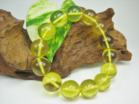 【均一ブレスレット】合成樹脂琥珀・ブルーアンバーΦ15.8±0.2mm