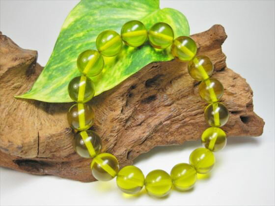 【均一ブレスレット】合成樹脂琥珀・ブルーアンバーΦ12±0.2mm