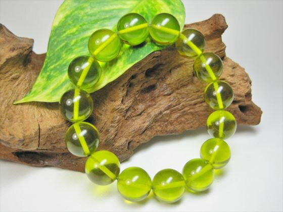 【均一ブレスレット】合成樹脂琥珀・ブルーアンバーΦ14.2±0.2mm