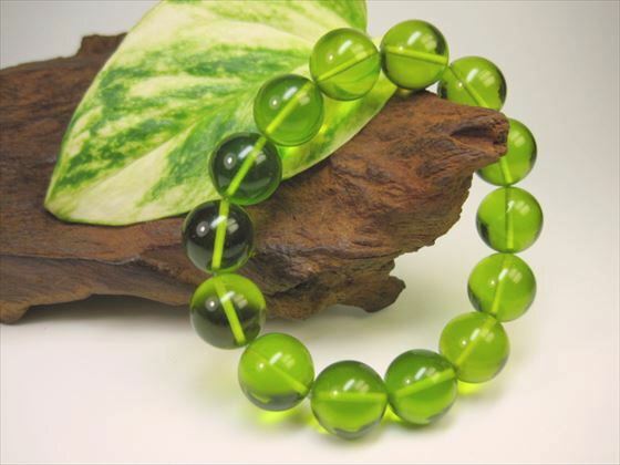 【均一ブレスレット】合成樹脂琥珀・ブルーアンバーΦ15.8±0.3mm