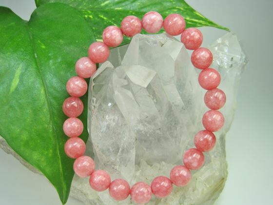 【均一ブレスレット】ピンクカルサイト(着色)Φ8±0.2mm