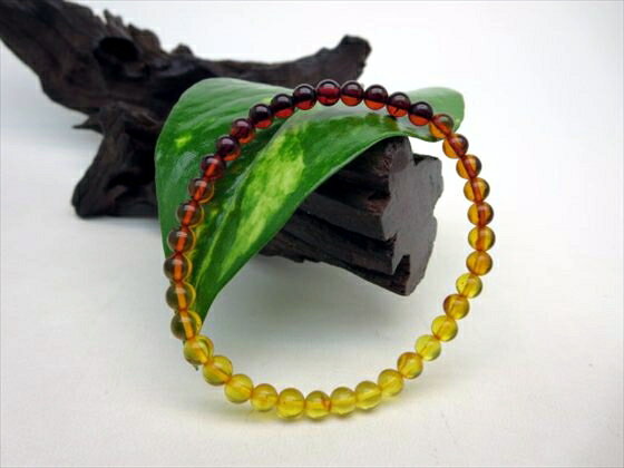 【均一ブレスレット】天然琥珀約3〜4gΦ5.2〜5.8mm【熱処理】【鑑別済み】